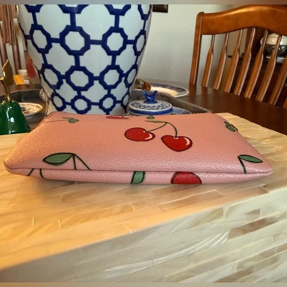 Limited Edition COACH Coated Cloth Pink and Cherry Zippered Pouch - Picture 4 of 11